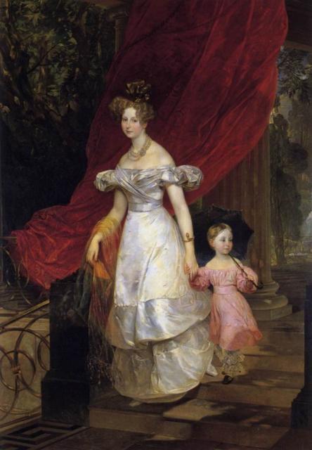 Брюллов К.П. Портрет великой княгини Елены Павловны с дочерью Марией. 1830.
